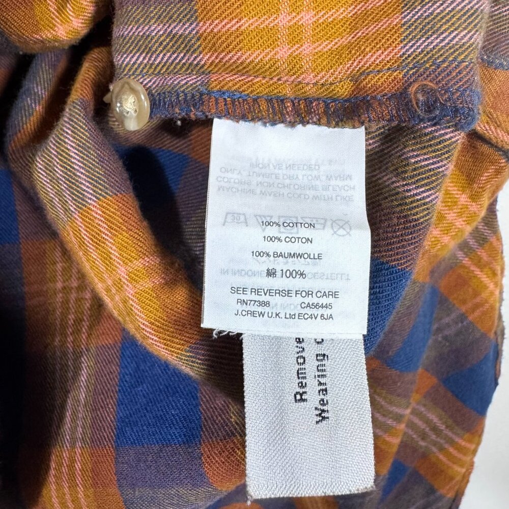 Madewell Soft Flannel Cotton Cropped Fit Westward Shirt in Ardan Plaid Sz M - Picture 7 of 7